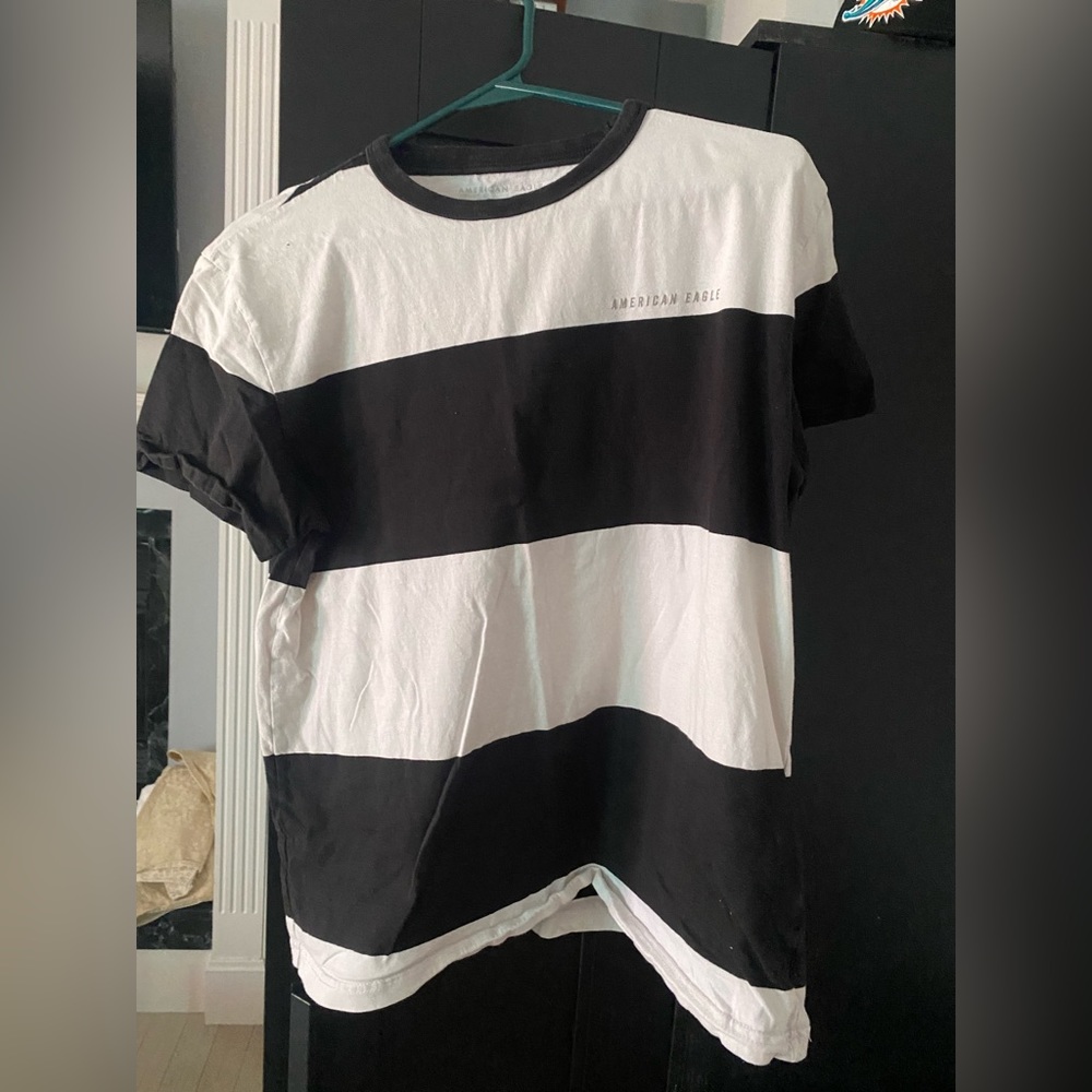 Black Striped American Eagle T-Shirt